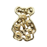 Whimsical Small Bear Rhinestone Button, 23mm, Gold, Assorted Crystals, DIY & Craft Supply - FBTN233 - Gold / 23mm 