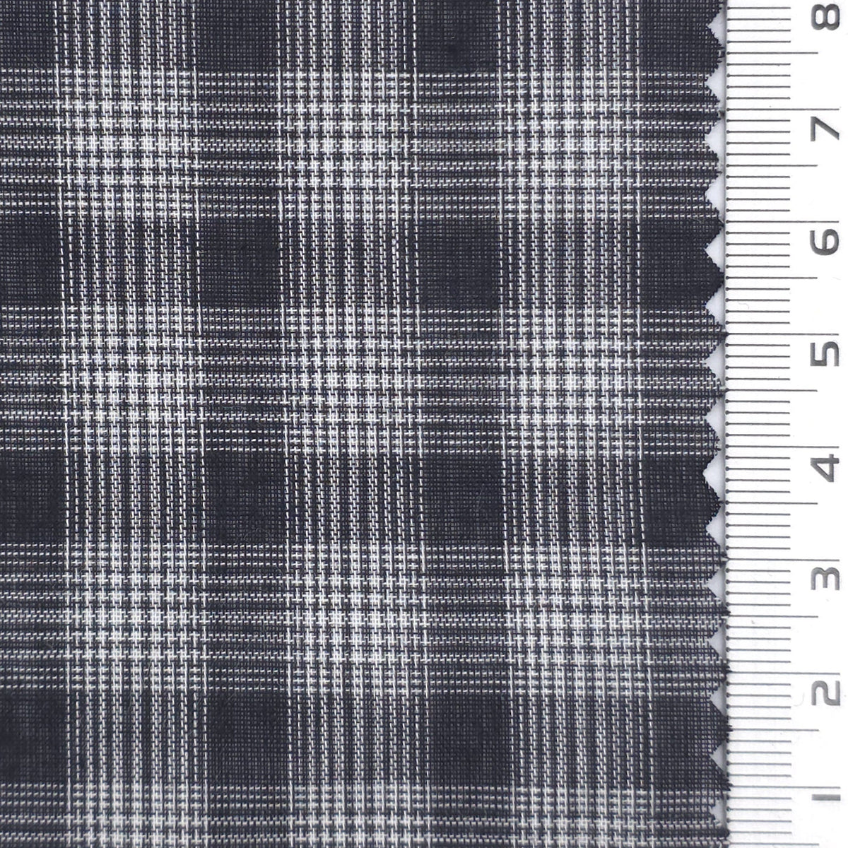 1: Dark Navy Blue-2: Steel Blue-3: White-4: Charcoal Grey-Swatch - Very Light Plaid Cotton Voile Woven Fabric - FAB 1937