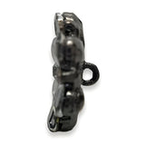 18~23mm Gunmetal Rhinestone Flower Button, Dark Crystal Design, Dramatic Accent - FBTN235 - Black / 18mm-Black / 23mm 
