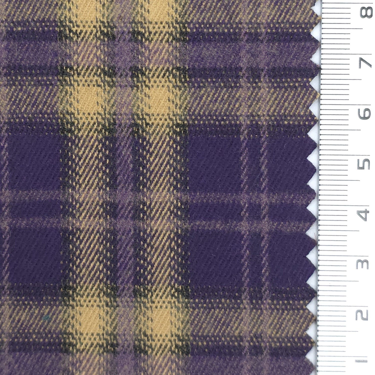 Dark Purple - Heavyweight Brushed Tartan Plaid Poly Rayon Span Twill Woven Fabric - FAB 1923