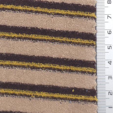 Stripe Cotton Polyester Knit Fabric - FAB1957 - Beige