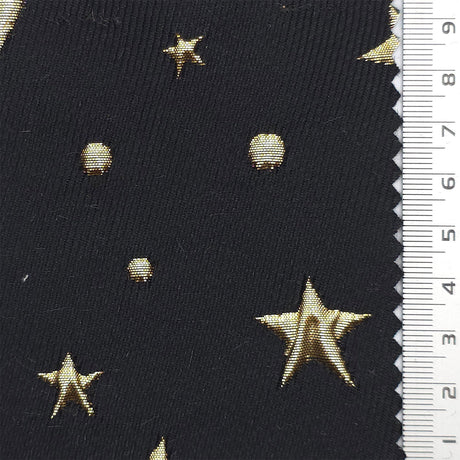 Dot Star Jacquard Polyester Nylon Metallic Woven Fabric - FAB1819 - 1.Blue/Gold-2.Pink/Silver-3.White/Silver-4.Black/Gold 