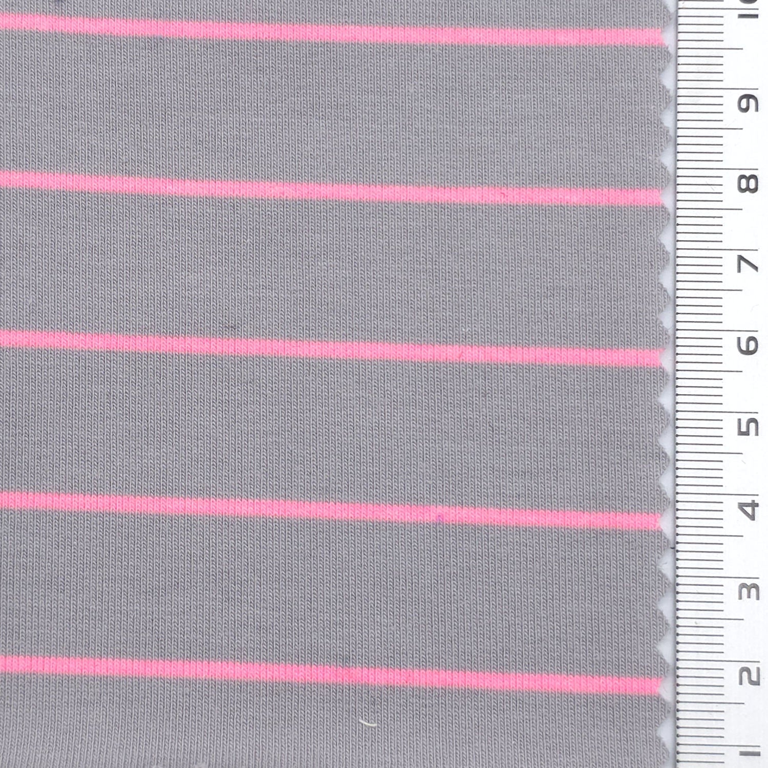 Gray - 20mm Textured Striped Cotton Spandex French Terry Knit Fabric - FAB 1919