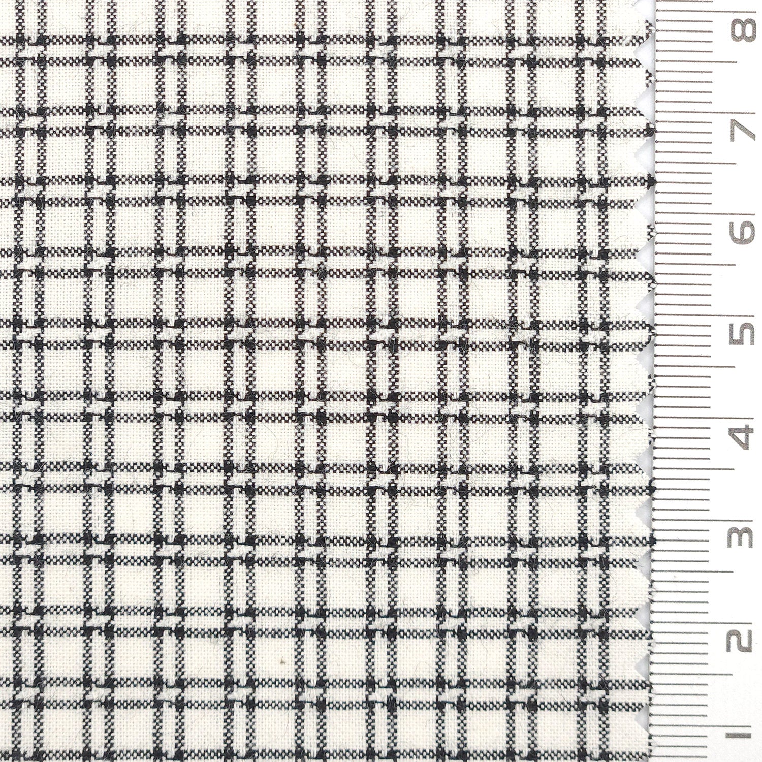 Windowpane Check YarnDyed Cotton Woven Fabric - FAB 1760 - 4.Black