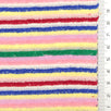 Multi Color Towel Stripe Terry Spandex Cotton Polyester Knit Fabric - FAB1776 - 1.Green/Yellow-2.Red/Blue-3.Red/Orange-4.Pink/Green 