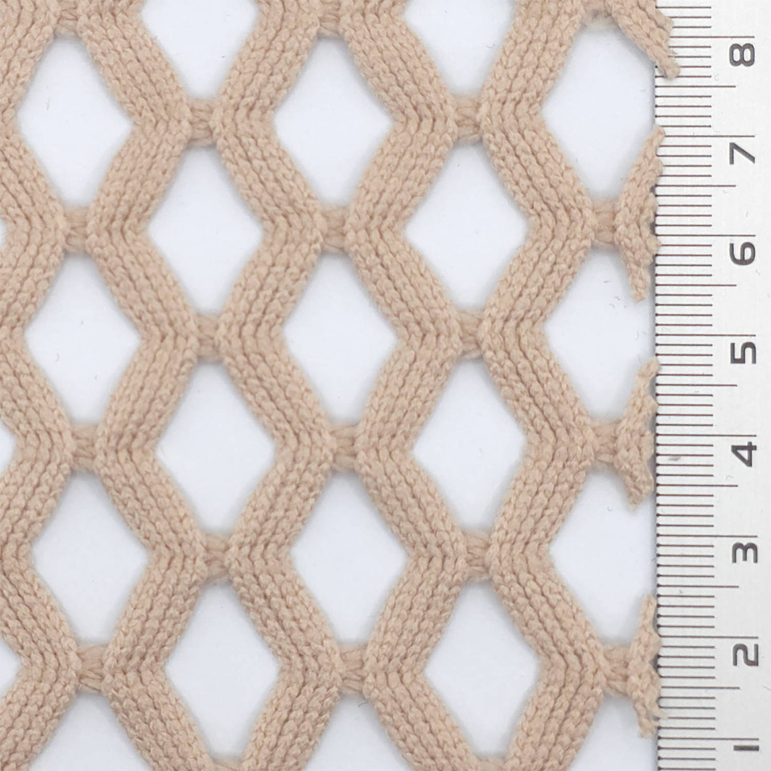 1.Pink-2.White-3.Light Blue-4.Beige-5.Khaki - Airy Zigzag Mesh Poly Knit Fabric - FAB 1849