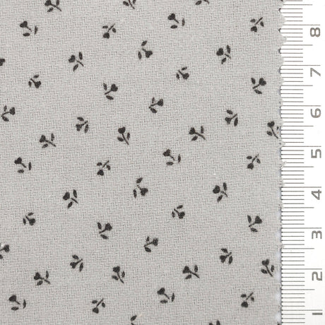 Scattered Floral Front Brushed Print Twill Cotton Woven Fabric - FAB1748 - 1.Yellow-2.Cream-3.Beige-4.Light gray-5.Rust-6.Olive-7.Navy blue-8.Black 