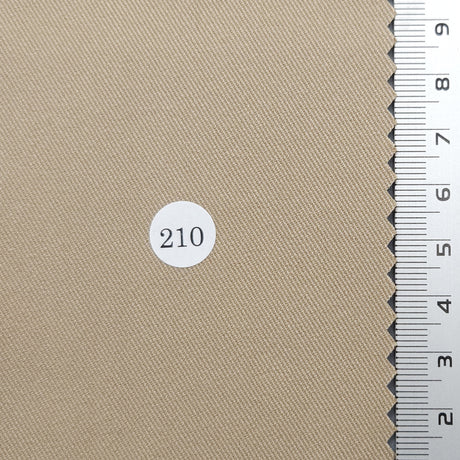 Solid Twill Polyester Rayon Spandex Woven Fabric - FAB1694 - 1.Ivory Beige (213)-2.Beige (212)-3.Green Ivory (211)-4.Yellow Beige (210)-5.Pink (209)-6.Ivory (208)-7.White (207)-8.Grey (206)-9.Brown (205)-10.Light Charcoal (204) 