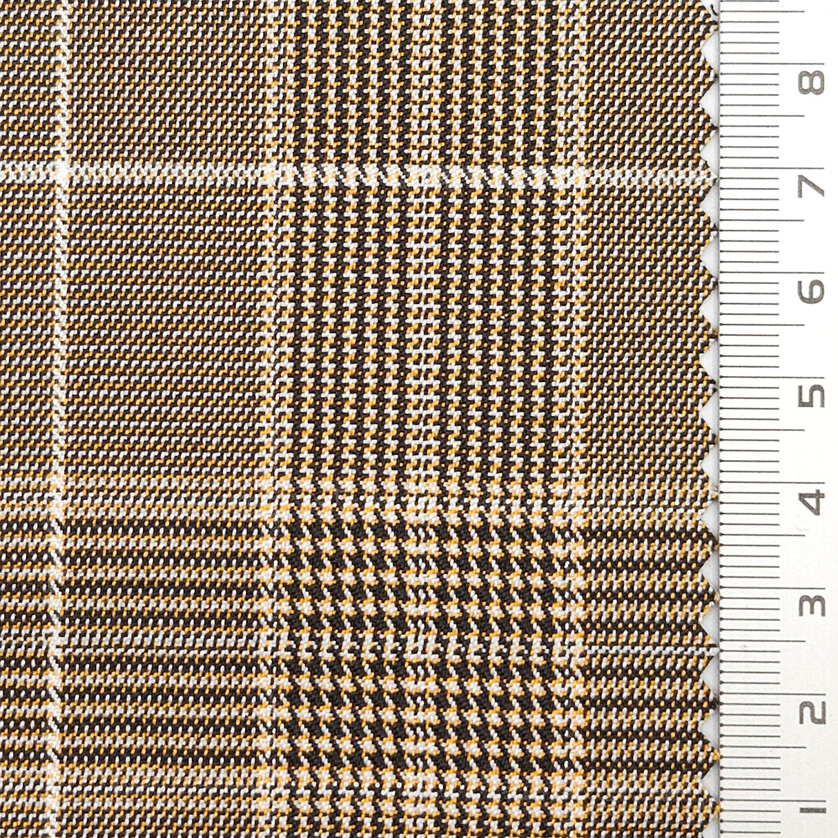 Glen Check YarnDyed Spandex Rayon Polyester Woven Fabric - FAB1769 - Light brown plaid