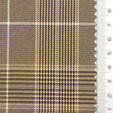 Glen Check YarnDyed Spandex Rayon Polyester Woven Fabric - FAB1769 - 1.Black and purple plaid-2.Olive green and Black plaid-3.Black and orange plaid-4.Light brown plaid-5.Black and blue plaid-6.Black and grey plaid 