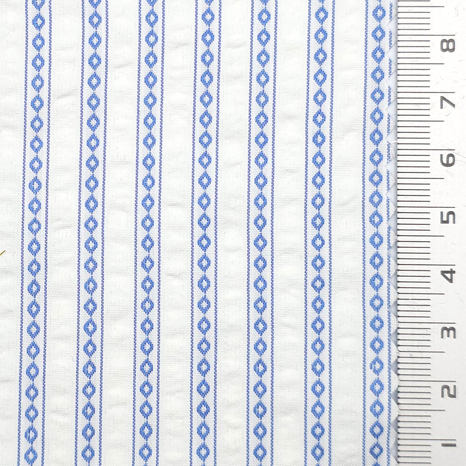 Stripe Jacquard Cotton Polyester Woven Fabric - FAB 1820 - 4.Blue