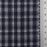 Navy Blue - Plaid Cotton Woven Fabric - FAB1864