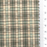 Tan with Dark Green - Plaid Cotton Woven Fabric - FAB1862