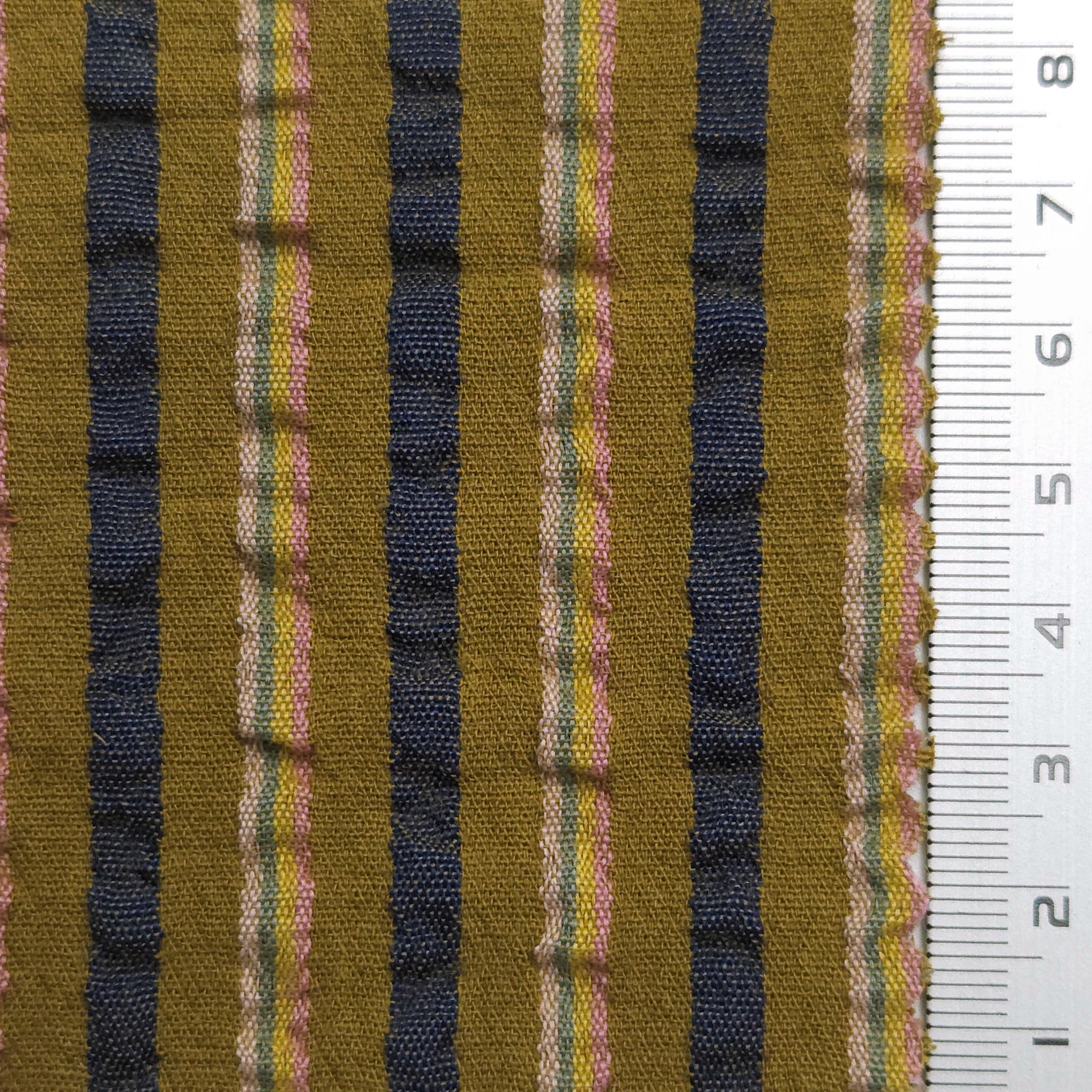 Stripe Jacquard YarnDyed Polyester Cotton Woven Fabric | FAB1583 | 1.Pale Taupe, 2.Heather, 3.Coral Tree, 4.Pale Brown, 5.Quill Grey, 6.Black by Fabricis.com #