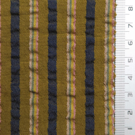 Stripe Jacquard YarnDyed Polyester Cotton Woven Fabric | FAB1583 | 1.Pale Taupe, 2.Heather, 3.Coral Tree, 4.Pale Brown, 5.Quill Grey, 6.Black by Fabricis.com #