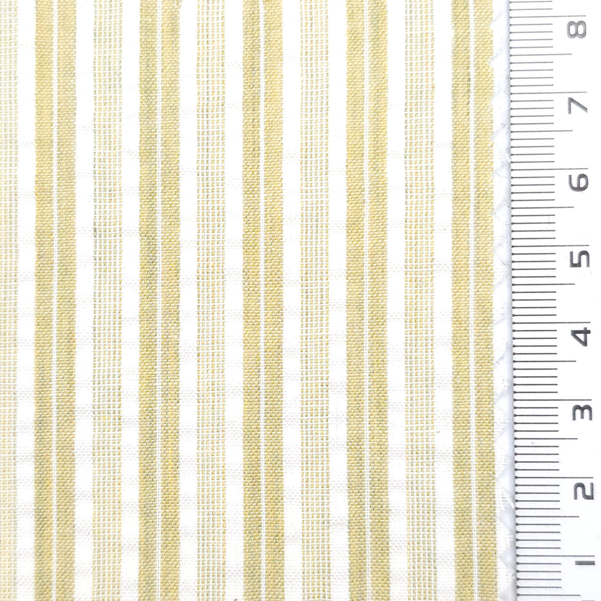 Pale Yellow - Dobby Stripe Woven Cotton Poly Shirting Fabric - FAB1859