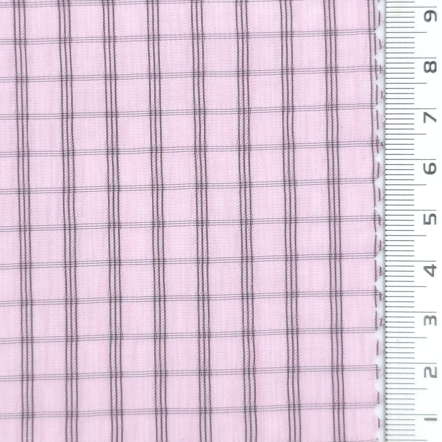 Pink - Very Lightweight Crinkle Windowpane Tencel Nylon Woven Fabric - FAB 1926