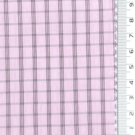 1: White-2: Cream-3: Light Blue-4: Pink-5: Blue - Very Lightweight Crinkle Windowpane Tencel Nylon Woven Fabric - FAB 1926