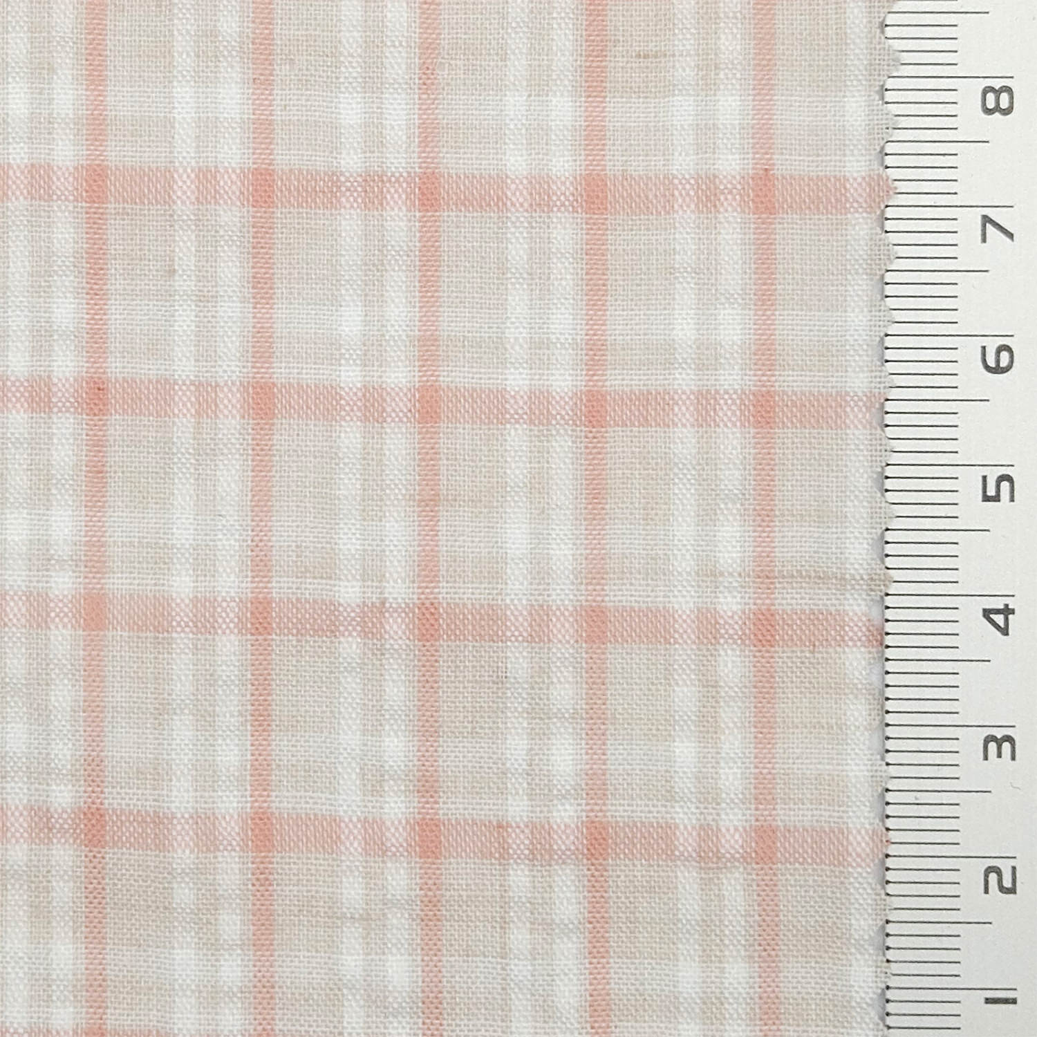 Multi Color Check YarnDyed Polyester Cotton Woven Fabric - FAB 1789 - 4.Pink and white plaid