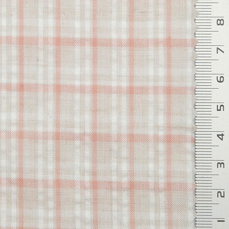 Multi Color Check YarnDyed Polyester Cotton Woven Fabric - FAB1789 - 1.Purple and yellow plaid-2.Yellow and white plaid-3.Light blue and white plaid-4.Pink and white plaid 