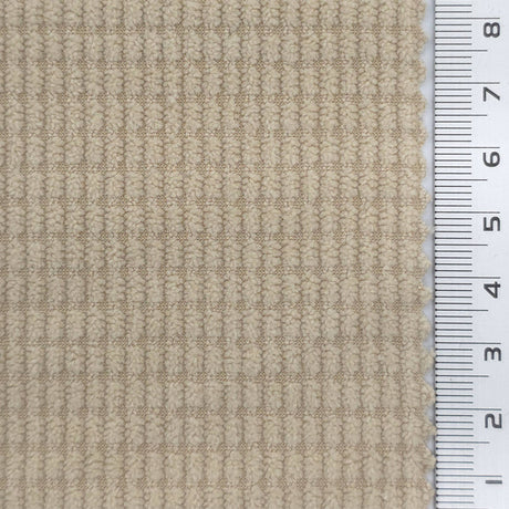 Beige - 8 Wale Textured Corduroy Poly Woven Fabric - FAB1874