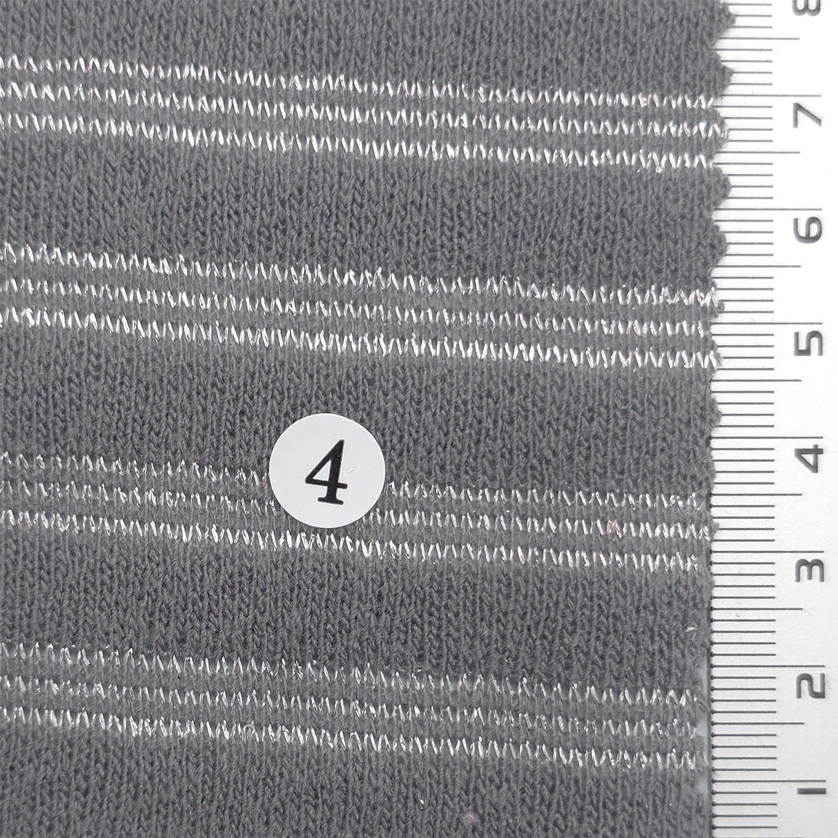 Warm Gray - Metallic Stripe Knit Acry Metal Fabric - FAB1858