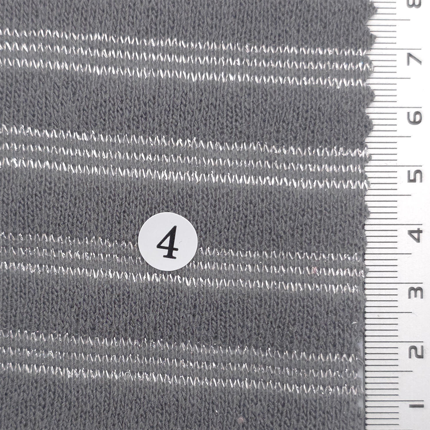 1: Light Gray-2: Light Pink-3: Light Blue-4: Warm Gray-5: Dark Brown - Metallic Stripe Knit Acry Metal Fabric - FAB 1858