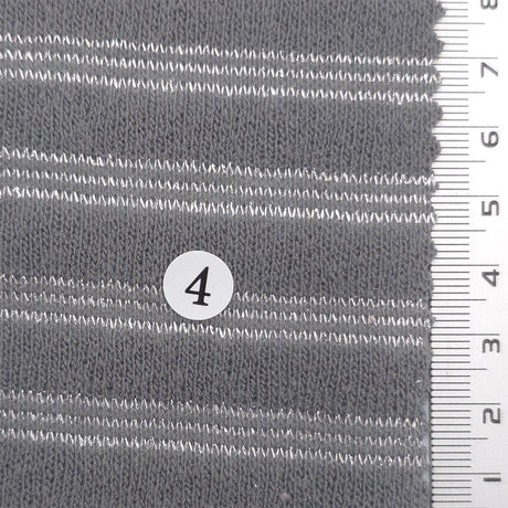 Warm Gray - Metallic Stripe Knit Acry Metal Fabric - FAB1858