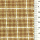 1: Dark Charcoal-2: Peach-3: Mustard Yellow-4: Golden Brown-5: Tan - Textured Lightweight Embroidered Plaid Poly Cotton Shirting Woven Fabric - FAB 1935
