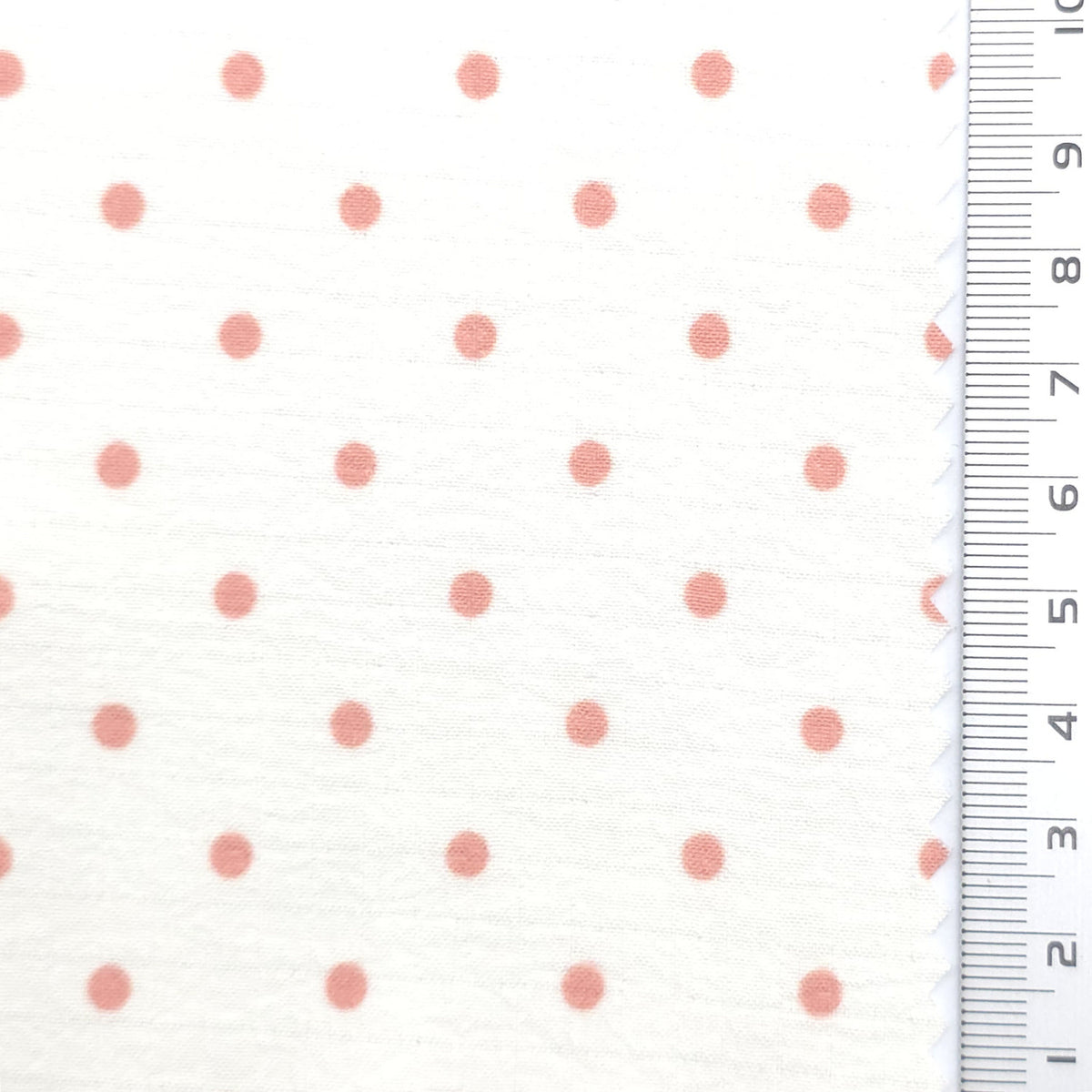 Polka Dot Polyester Woven Fabric - FAB1972 - White