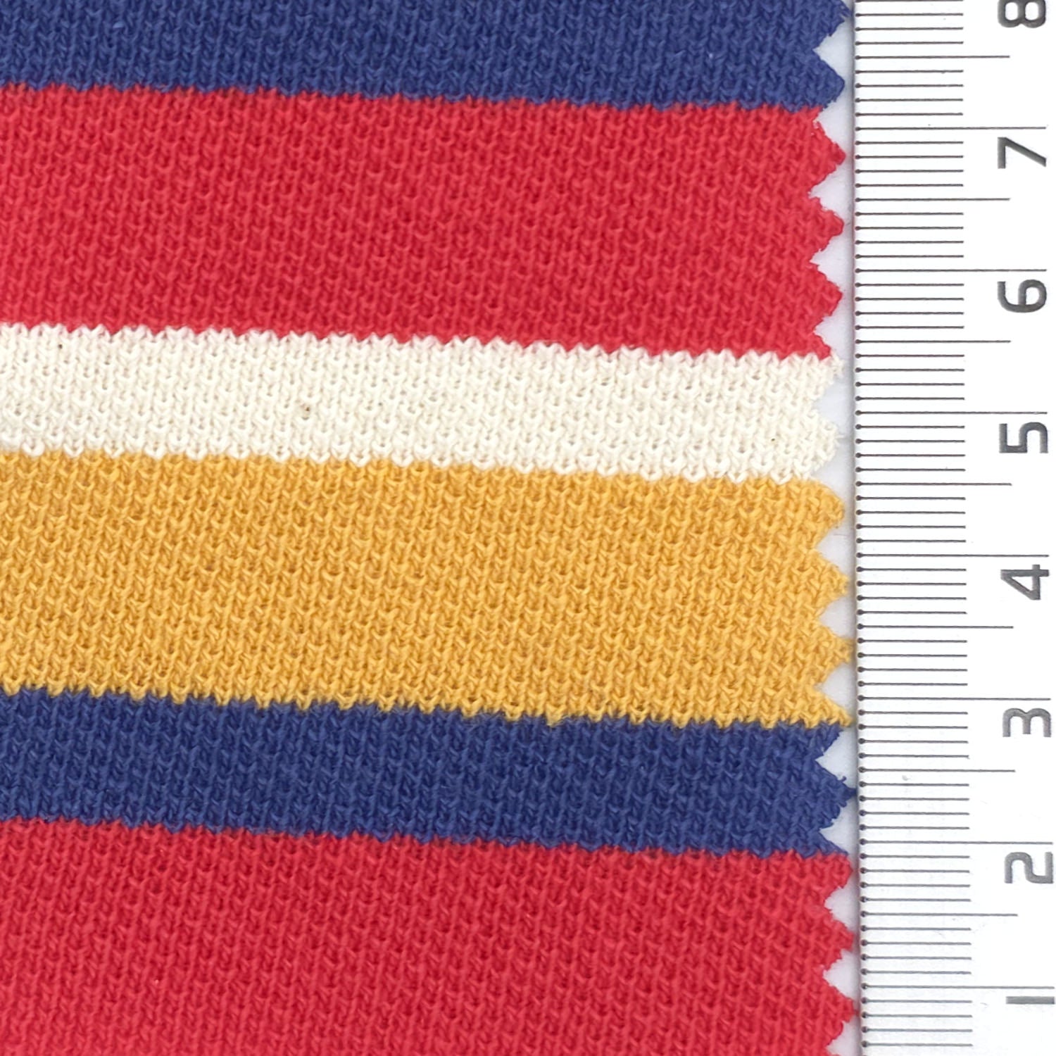 Red - Medium Weight Textured Striped Cotton Pique Knit Fabric - FAB 1929