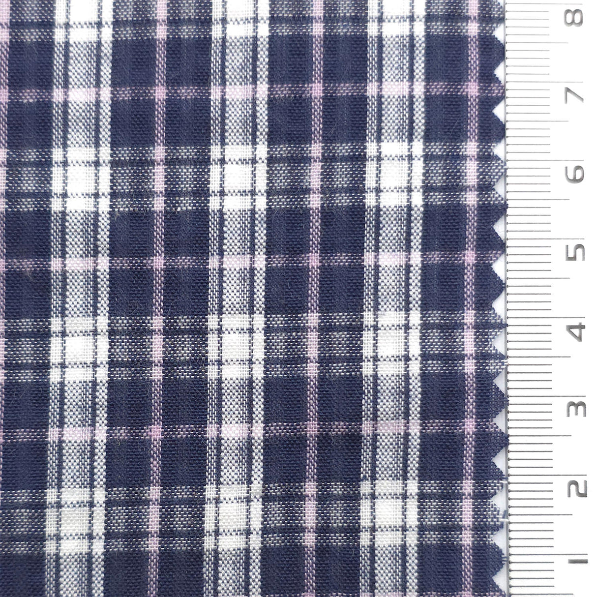 Navy Blue - Gingham Poly Cotton Woven Fabric - FAB1863