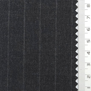 Chalk Stripe Plain Polyester Spandex Rayon Woven Fabric - FAB1781 - Charcoal