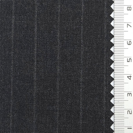 Chalk Stripe Plain Polyester Spandex Rayon Woven Fabric - FAB1781 - 1.Tan-2.Light Gray-3.Dark Gray-4.Charcoal-5.Navy Blue-6.Dark Navy-7.Black 
