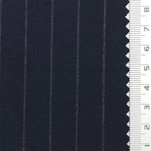 Chalk Stripe Plain Polyester Spandex Rayon Woven Fabric - FAB1781 - Navy Blue