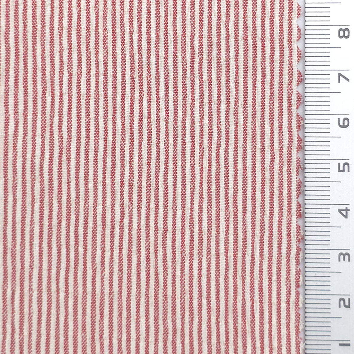 Pinstripe Polyester Rayon Woven Fabric - FAB1962 - Red