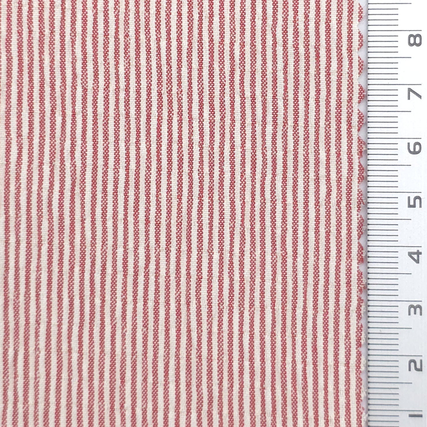 Pinstripe Polyester Rayon Woven Fabric - FAB1962 - Red