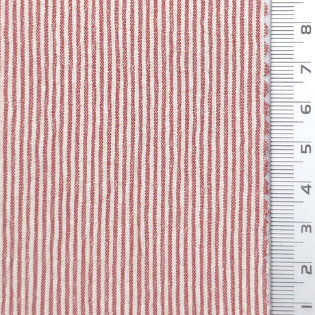 Pinstripe Polyester Rayon Woven Fabric - FAB1962 - Red