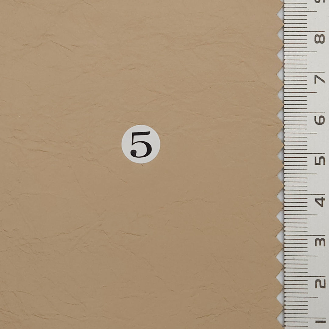 1.Silver-2.Ivory-3.Light beige-4.Light taupe-5.Medium beige - Coated Solid Crease Rayon Polyurethane Woven Fabric - FAB 1770