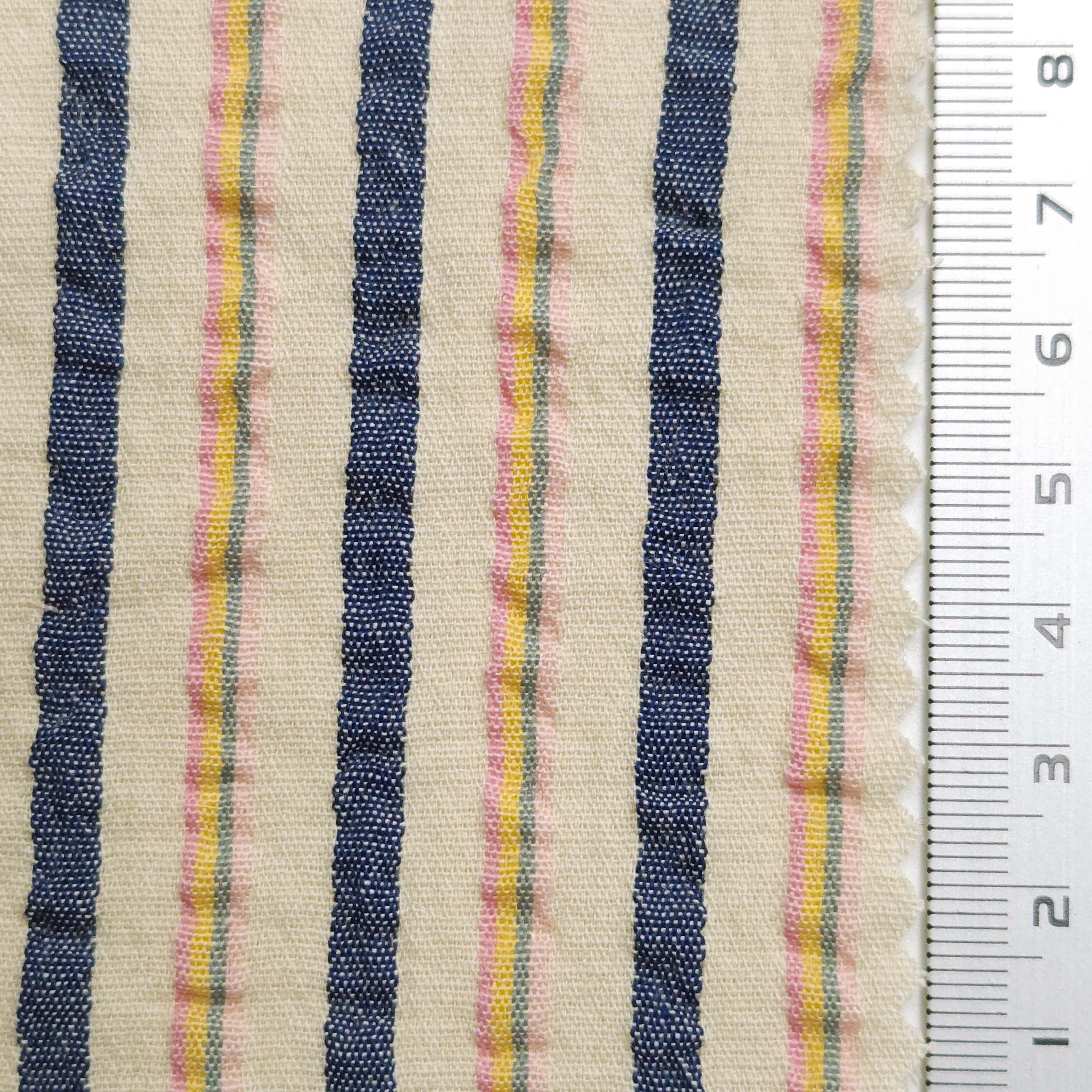 Stripe Jacquard YarnDyed Polyester Cotton Woven Fabric | FAB1583 | 1.Pale Taupe, 2.Heather, 3.Coral Tree, 4.Pale Brown, 5.Quill Grey, 6.Black by Fabricis.com #