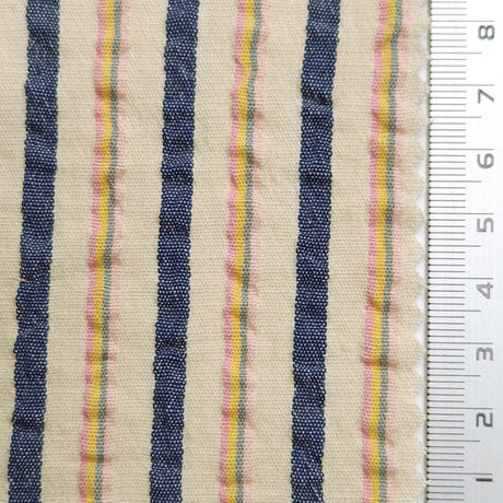Stripe Jacquard YarnDyed Polyester Cotton Woven Fabric | FAB1583 | 1.Pale Taupe, 2.Heather, 3.Coral Tree, 4.Pale Brown, 5.Quill Grey, 6.Black by Fabricis.com #