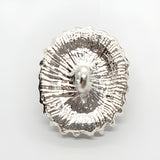 Dramatic Blue Crystal Button, 20mm, Oval Jewel Design, Silver Shank - FBTN260 - Blue / 20mm 