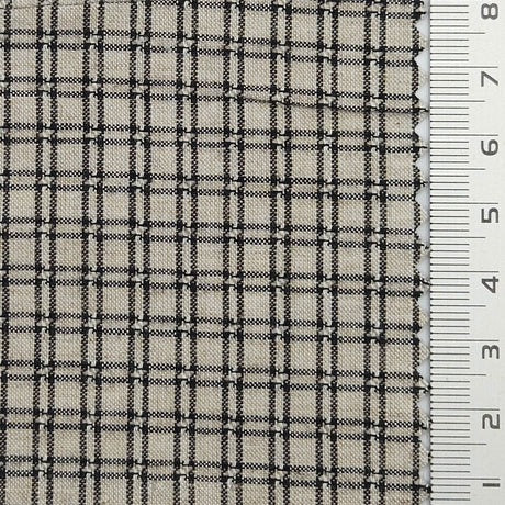 Monochrome Check YarnDyed Cotton Woven Fabric - FAB1800 - 1.Light Beige Plaid-2.Red-Brown Plaid-3.Light Blue Plaid-4.Charcoal Plaid-5.Black Plaid 