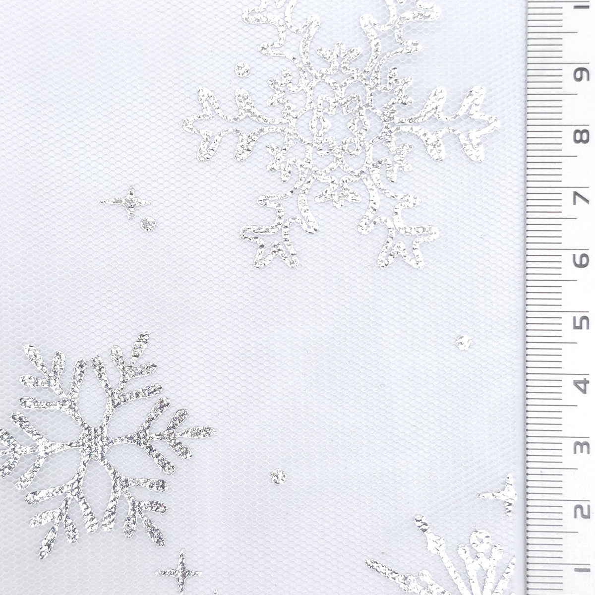 Snowflake Polyester Knit Fabric - FAB1952 - White