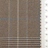 Glen Check YarnDyed Spandex Rayon Polyester Woven Fabric - FAB1769 - 1.Black and purple plaid-2.Olive green and Black plaid-3.Black and orange plaid-4.Light brown plaid-5.Black and blue plaid-6.Black and grey plaid 
