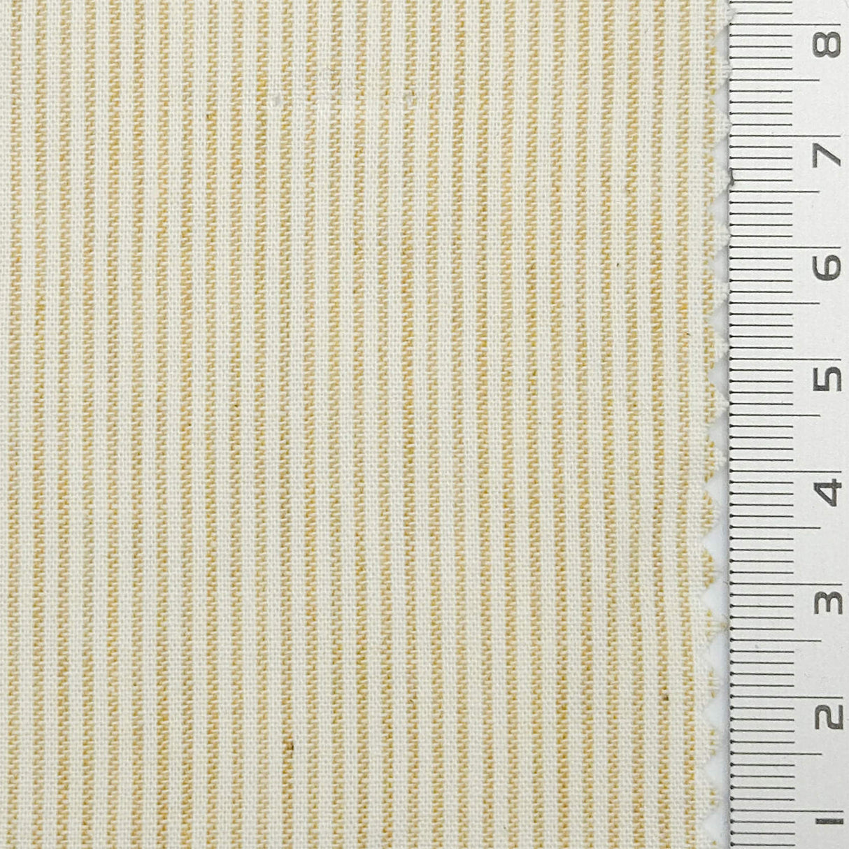 Pin Stripe Plain Cotton Woven Fabric - FAB1796 - Pale Yellow