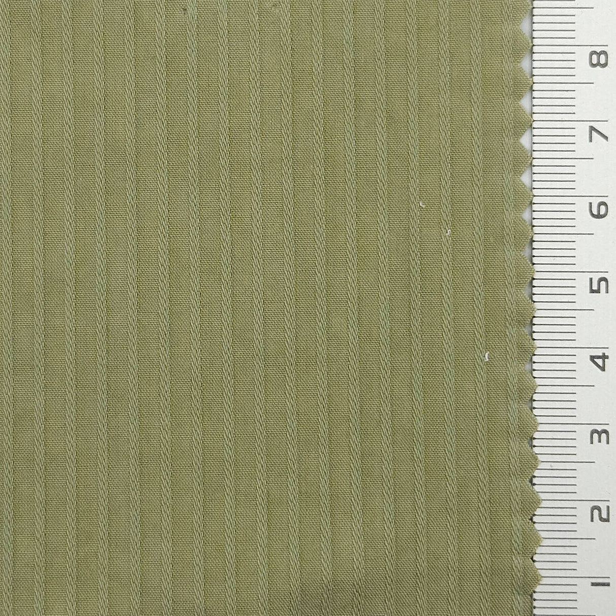 Stripe Rib Rayon Cotton Woven Fabric - FAB1794 - Olive Green