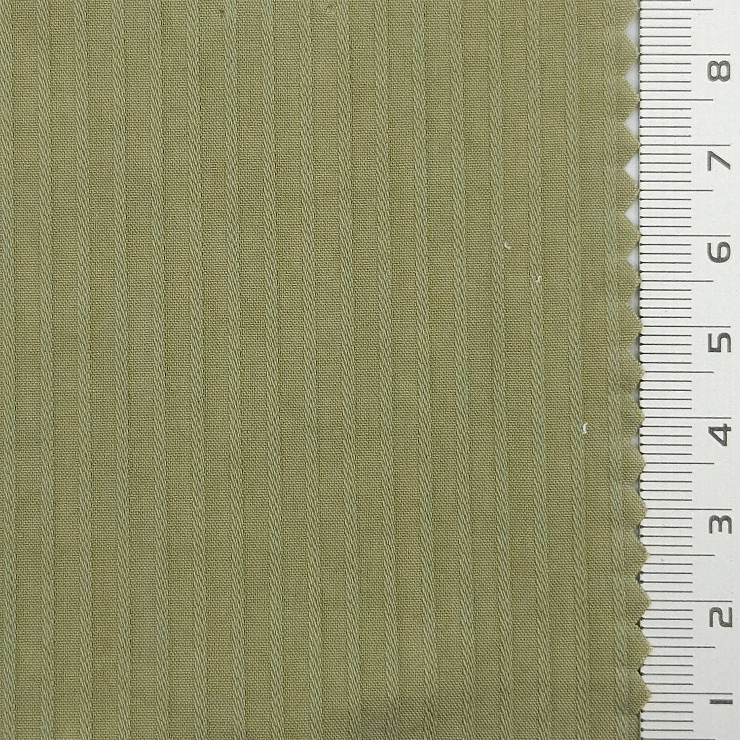 Stripe Rib Rayon Cotton Woven Fabric - FAB 1794 - 5.Olive Green