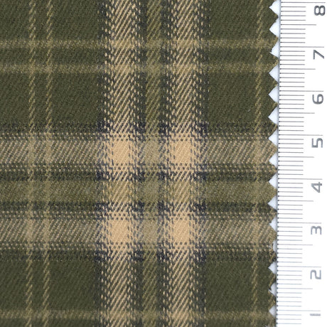 1: Dark Red-2: Navy Blue-3: Charcoal Gray-4: Dark Purple-5: Olive Green - Heavyweight Brushed Tartan Plaid Poly Rayon Span Twill Woven Fabric - FAB 1923