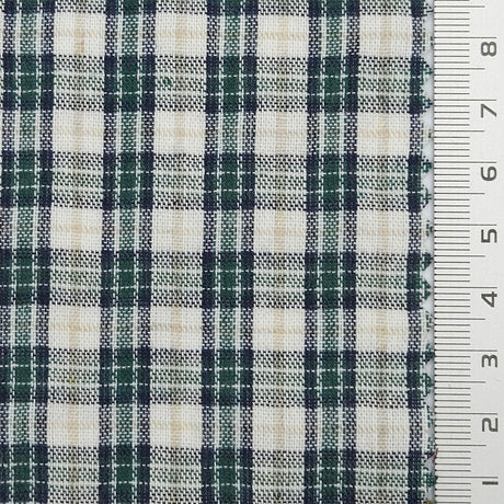 Multi Color Check YarnDyed Polyester Cotton Woven Fabric - FAB1788 - 1.Red-2.Green-3.Red-4.Purple-5.Grey-6.Purple-7.Orange 